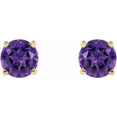 14K Yellow 5 mm Natural Amethyst Earrings